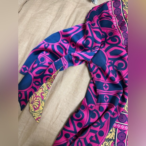 Chicos Reversible Ornate Printed Kimono Jacket Size 3P Pink Purple - Picture 6 of 13